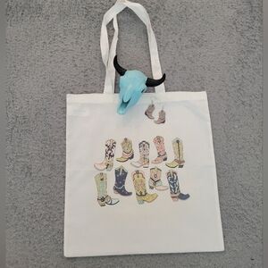 Western Cowgirl Boots Tote & Earrings Gift Set Rodeo Shopping Festival